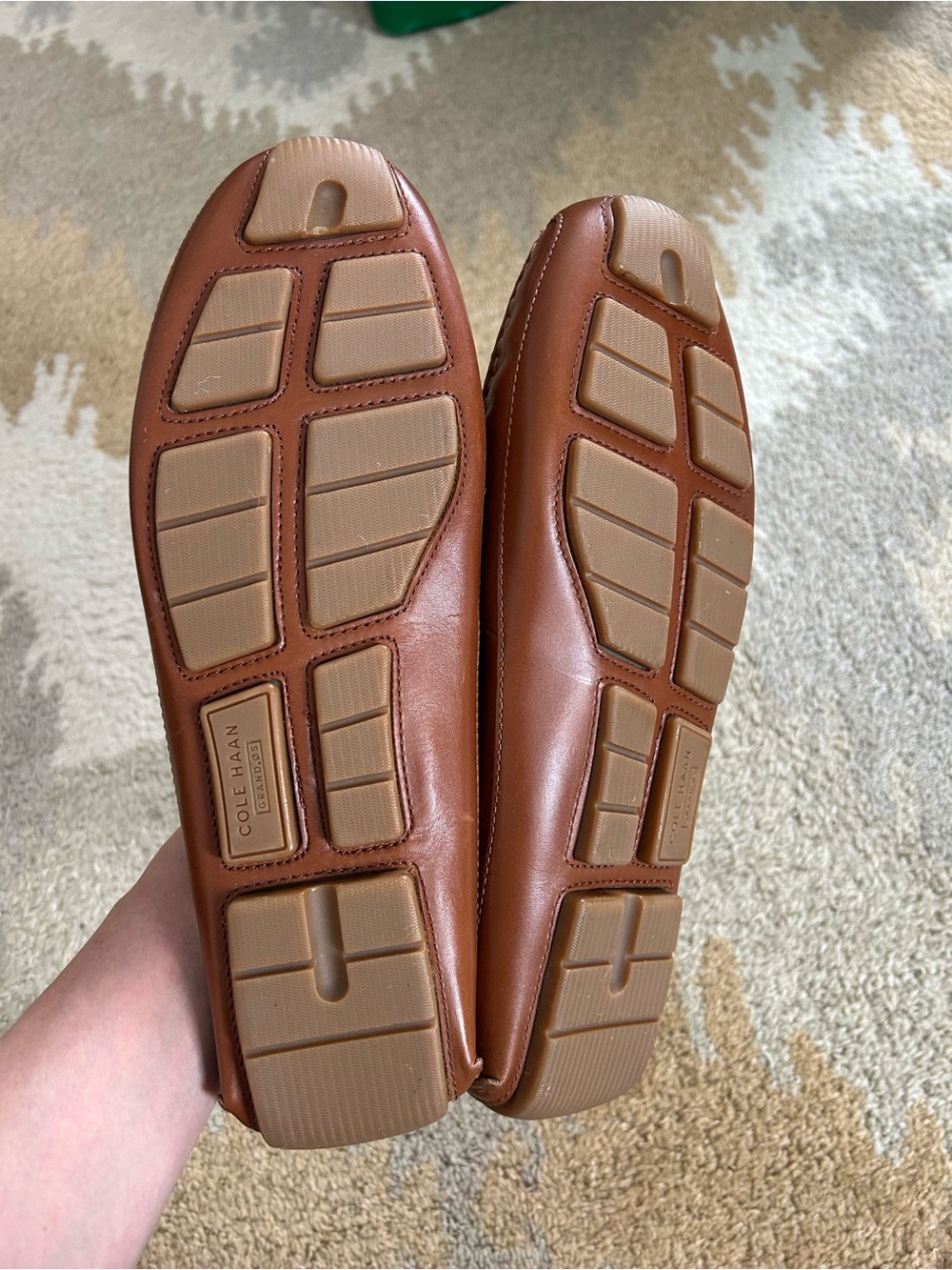 Cole Haan Men's Wyatt Leather Bit Buckle Driver Loafers Cognac Sz 9 - Picture 8 of 10